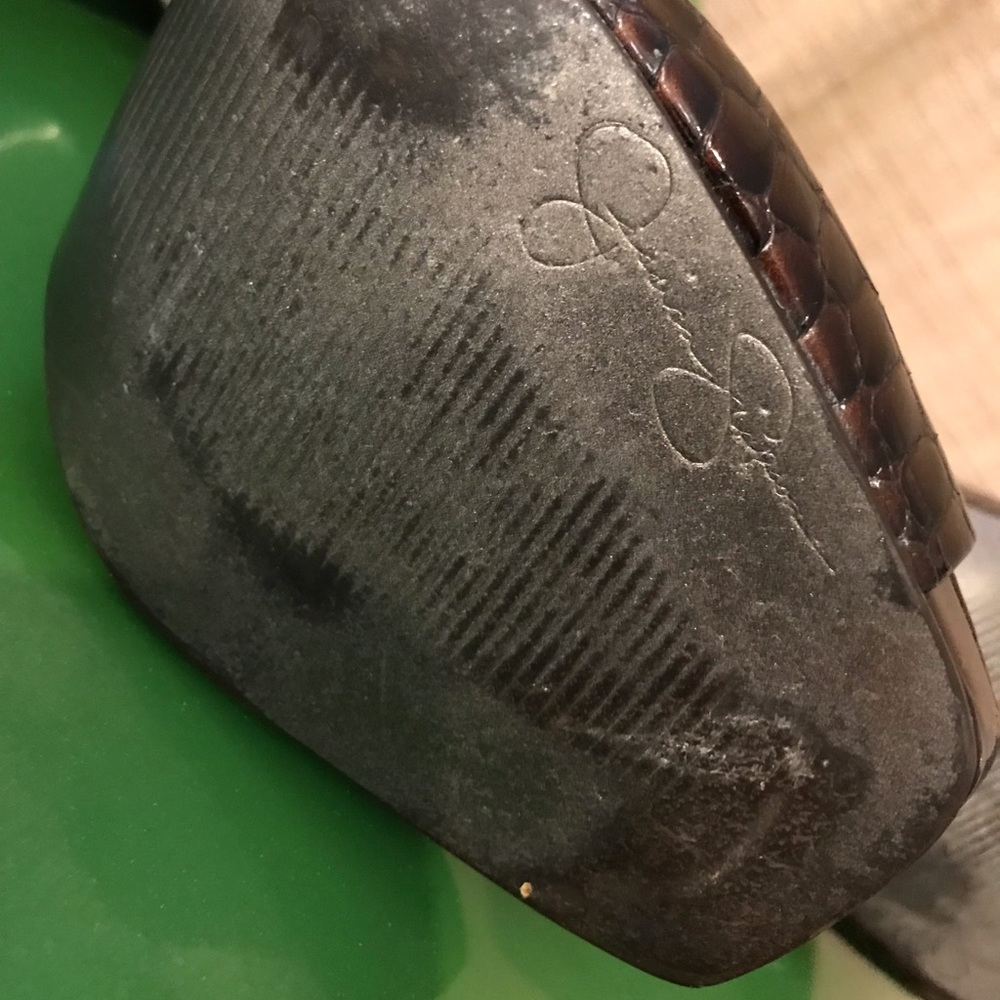 Faux Snake High Heel Open Toe - image 3